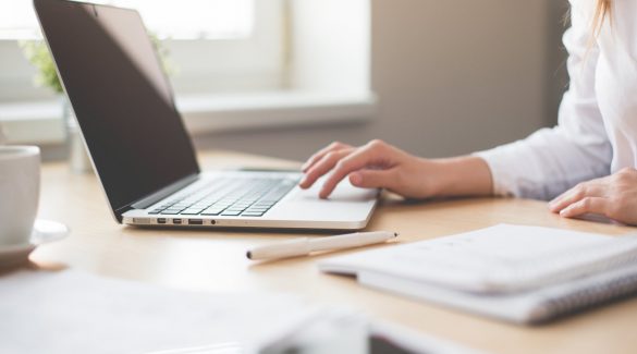 Business Woman Working on Laptop