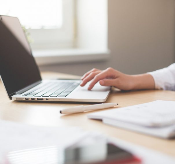 Business Woman Working on Laptop