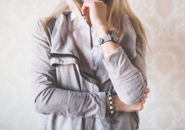 Girl Fashion Pose with Suede Jacket