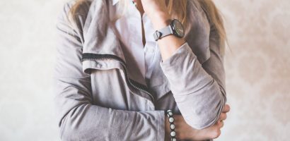 Girl Fashion Pose with Suede Jacket