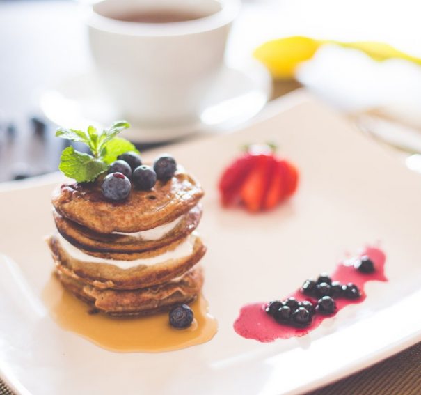 Pancakes with Cottage Cheese And Blueberries